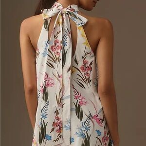 The Lucey Halter Poplin Mini Dress by Maeve